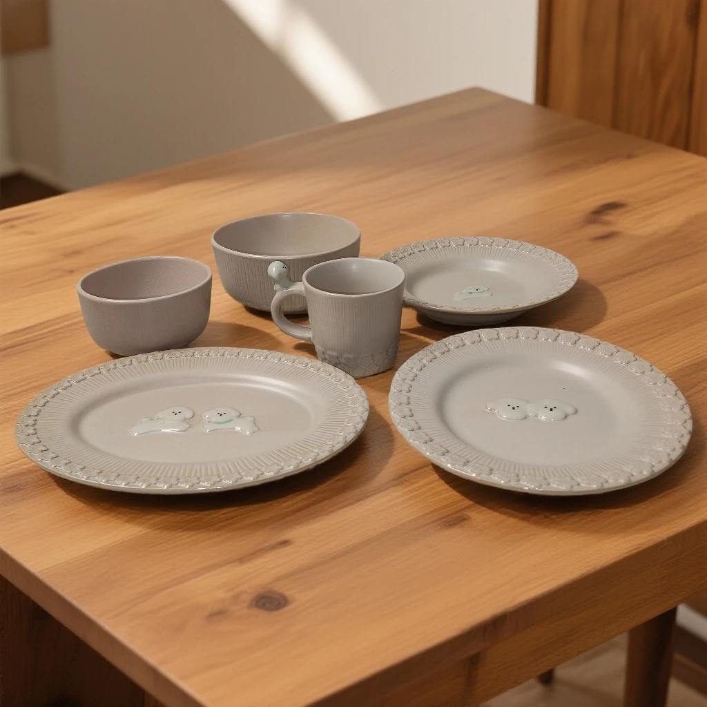 可爱高颜值粉色小狗6件套微瑕 凑满20元包邮