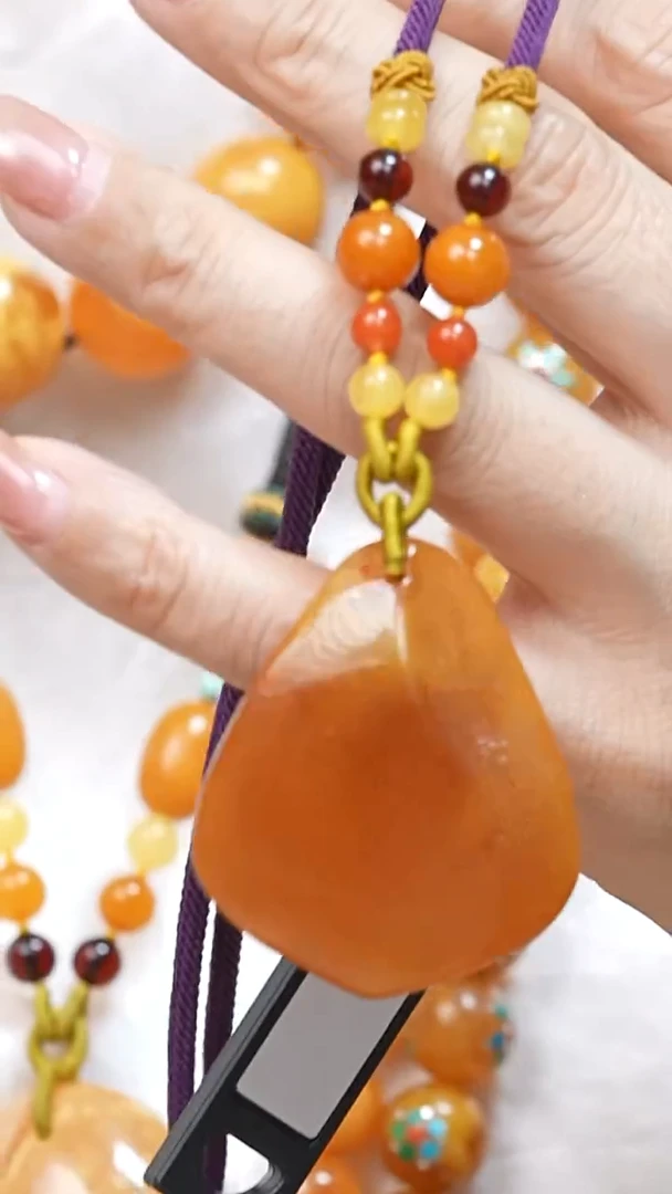 蜜蜡颈饰未镶嵌4705天然蜜蜡珠宝奇石全部保真