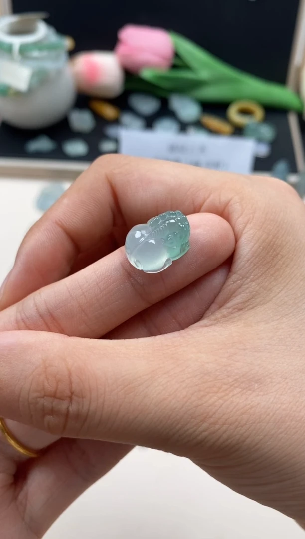 【闪购商品】翡翠颈饰未镶嵌翡翠冰胶飘花貔貅