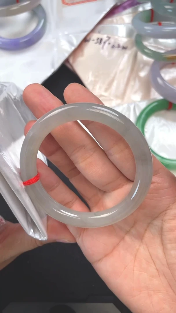 翡翠手镯未镶嵌54.4#圆条/平/2