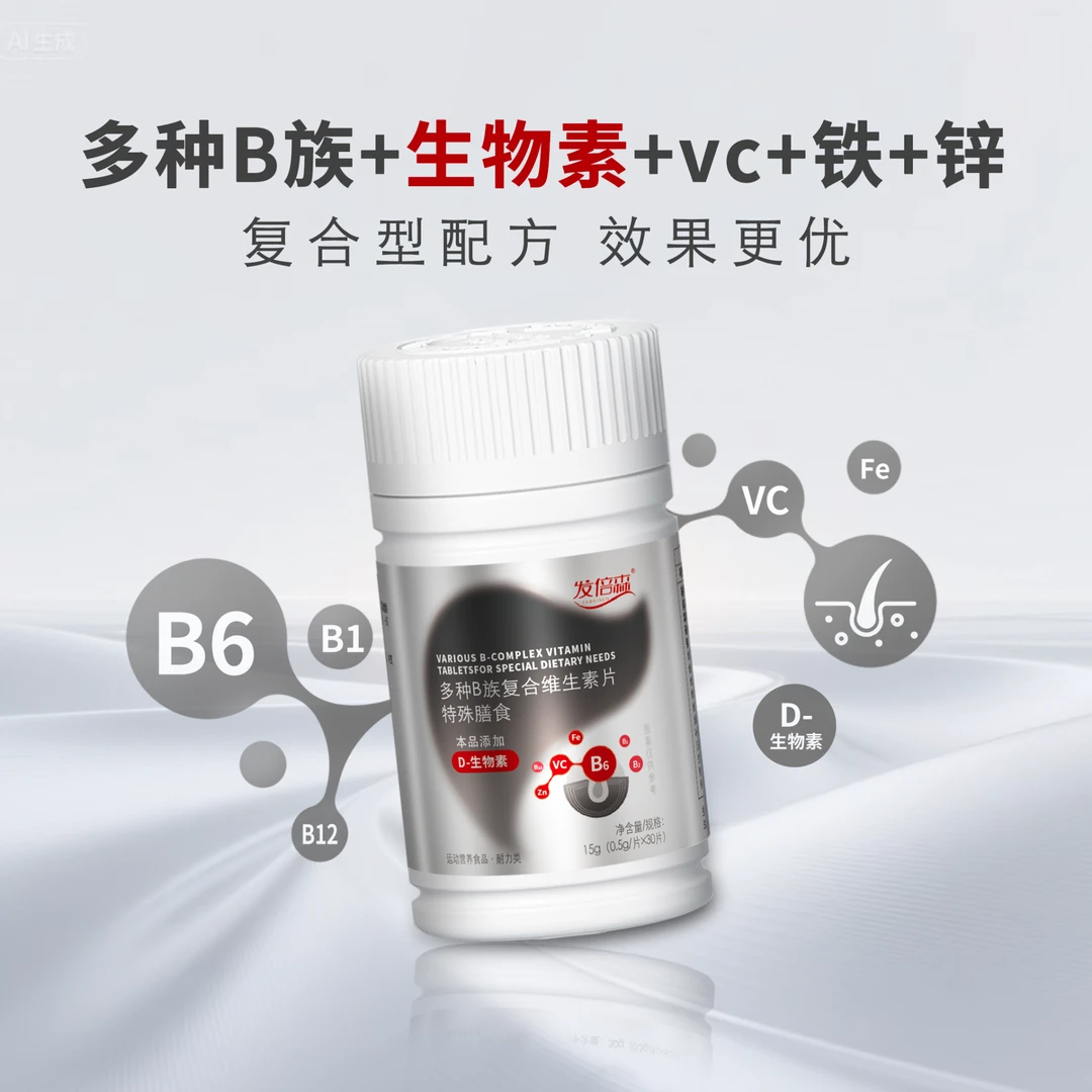 发倍森B族维生素片生物素复合维生素B6维生素B2多种人群适用