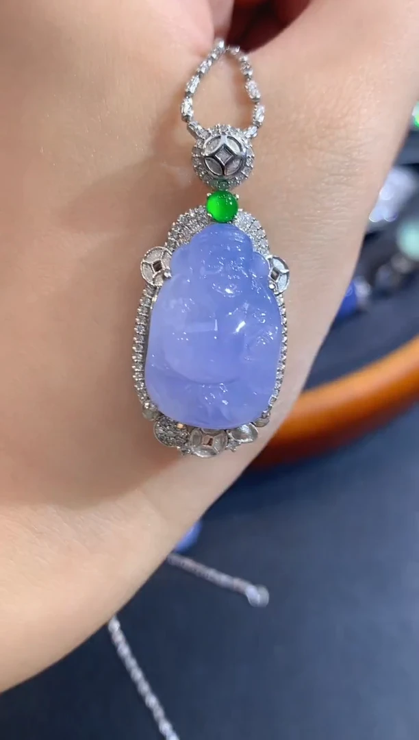 吊坠(不含链)18K金镶嵌翡翠89-吊坠