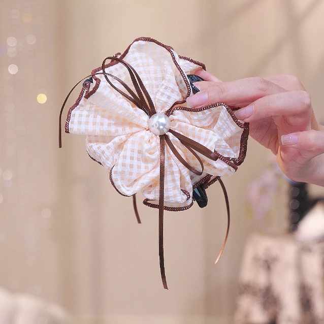 手工甜美风少女发夹13公分抓夹2712