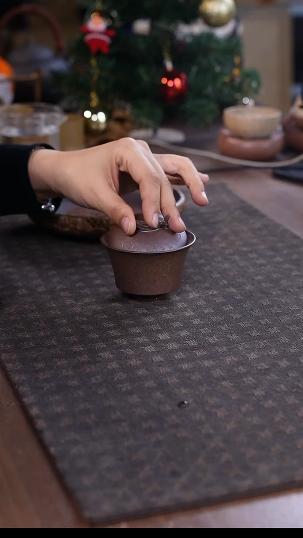 紫砂茶宠紫砂柴烧盖碗