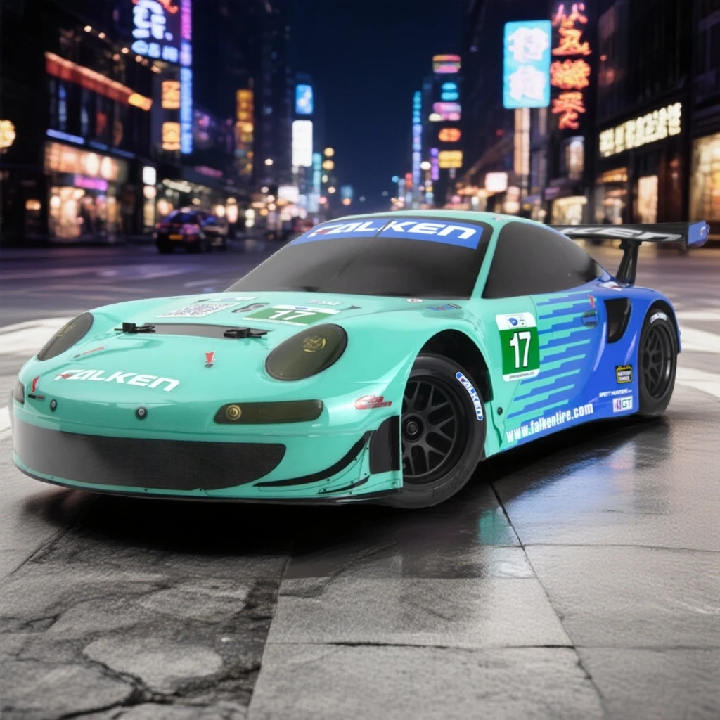HPI 1/10 保时捷911 GT3 RSR Falken RC遥控平跑电动四驱模型车