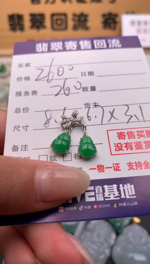 翡翠18K金镶嵌颈饰10134695