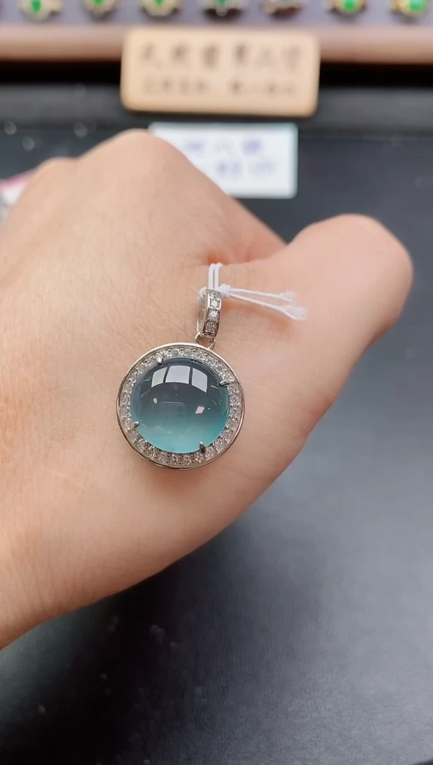 吊坠(赠链)银S925镶嵌翡翠1