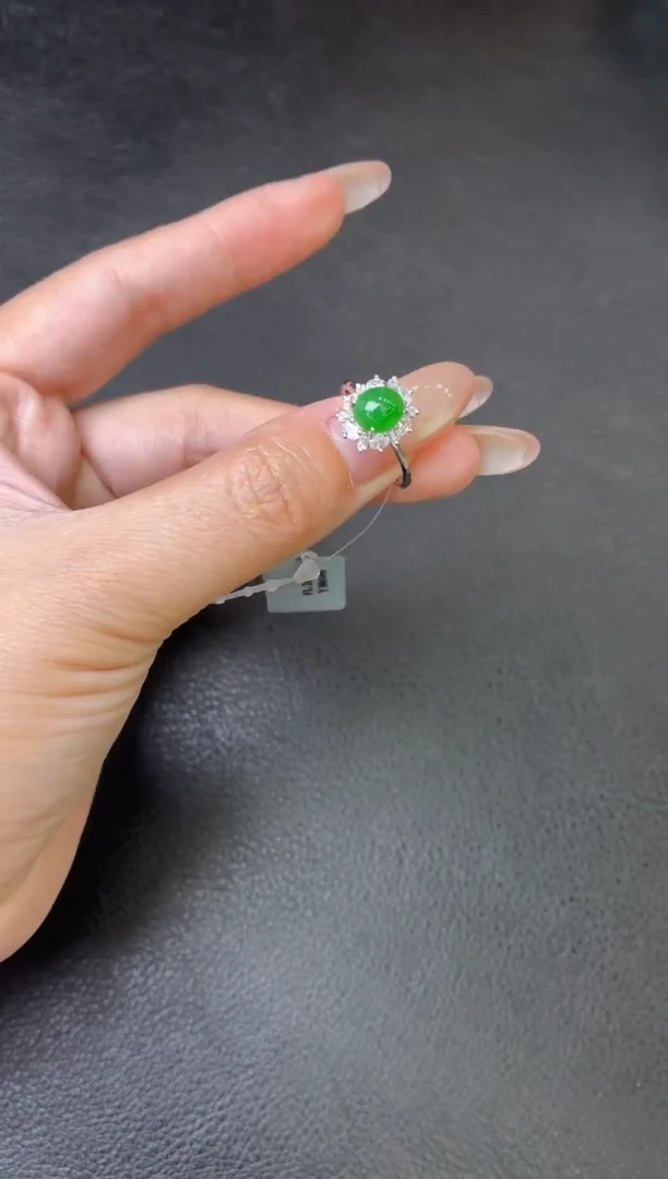 银S925镶嵌戒指翡翠戒指