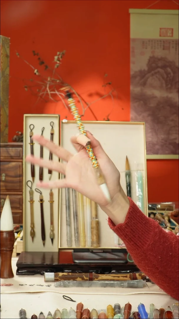 398号闪孤品高货毛笔链接 清水试笔 蘸墨不退