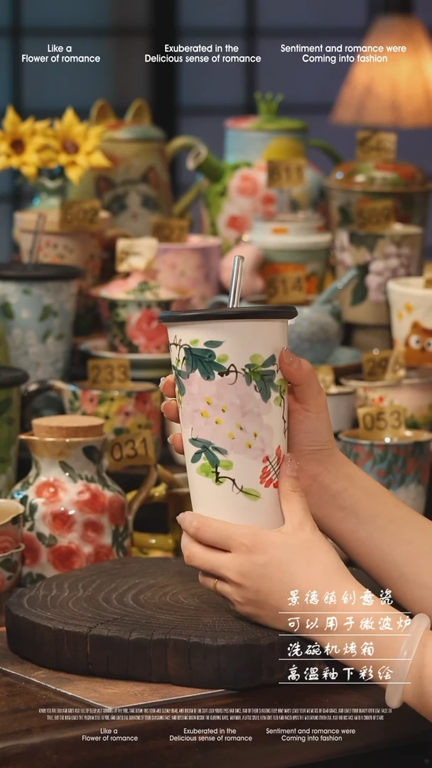 陶瓷景德镇高温釉下彩手工手绘款式