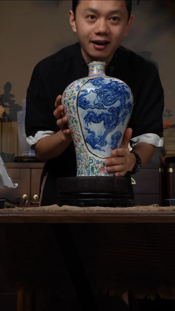 摆件WN问泥景德镇陶瓷花瓶摆件