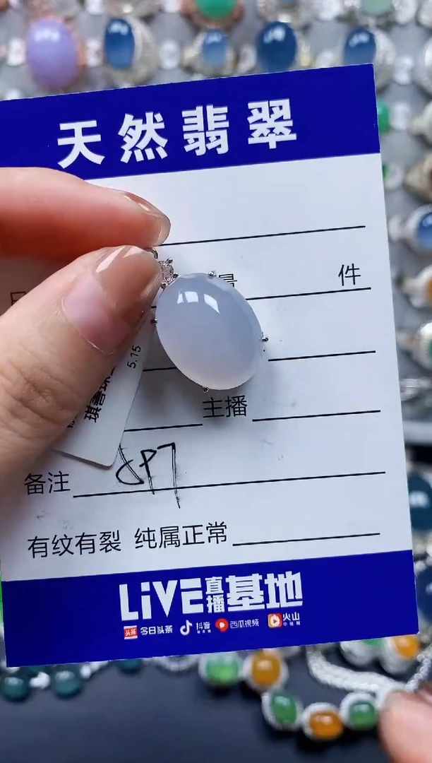 翡翠银S925镶嵌颈饰0597