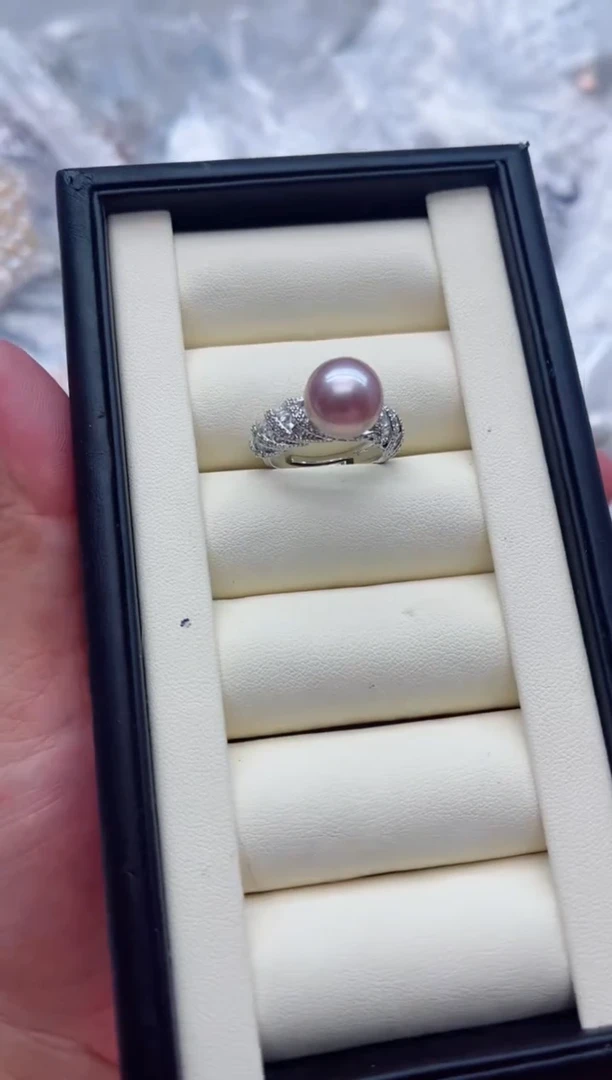 未镶嵌戒指淡水珍珠，非无暇