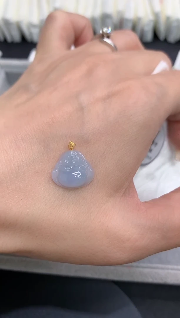 吊坠(不含链)18K金镶嵌翡翠111
