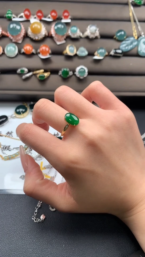 【闪购商品】翡翠戒指银S925镶嵌3213213123