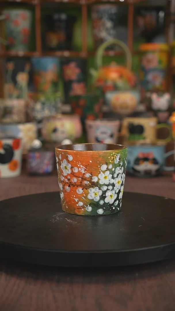 紫砂油画手绘釉下彩