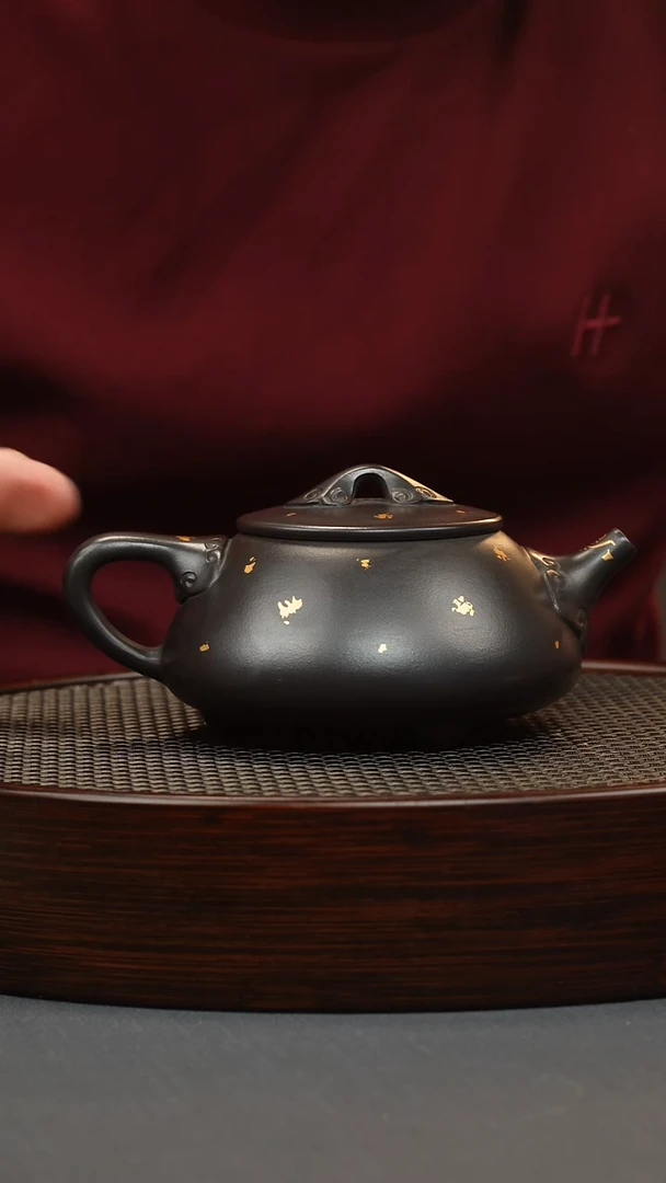 【闪购商品】紫砂茶壶石黄洒金石瓢