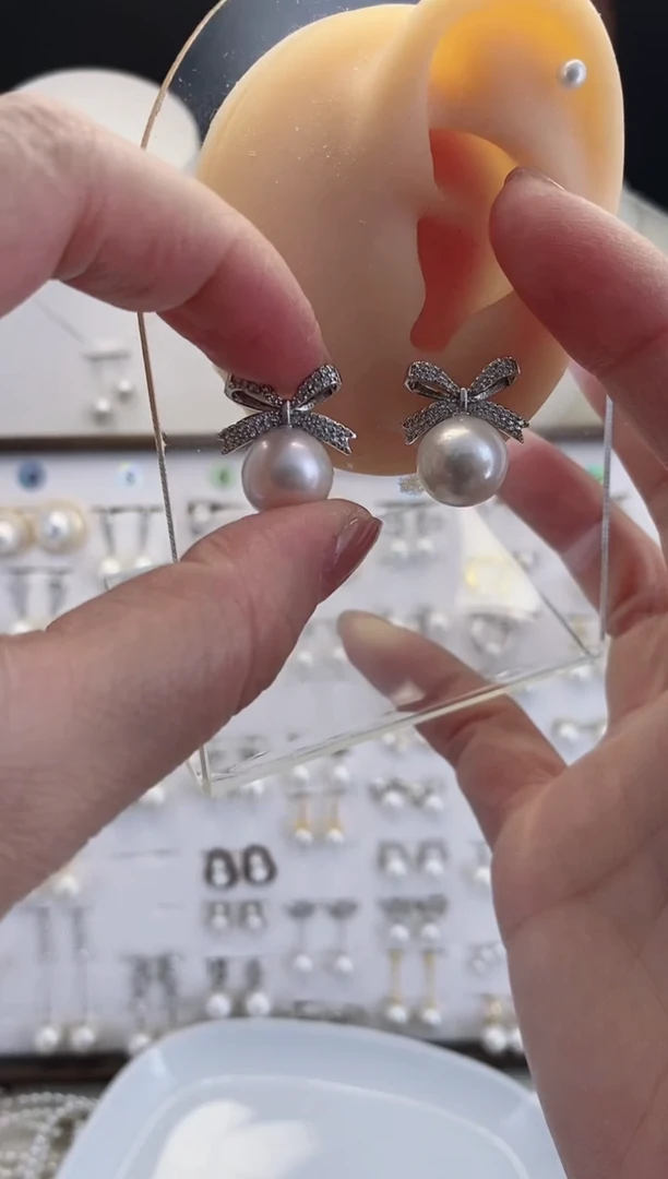 合金耳饰淡水珍珠08