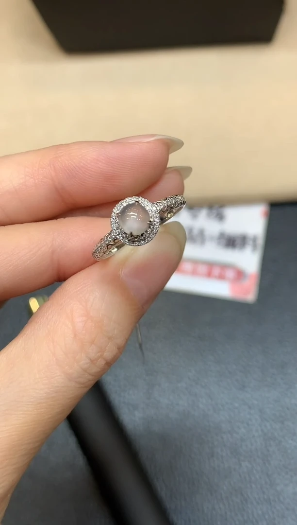 18K金镶嵌戒指翡翠21【无鉴赏期】蛋面【无服务费