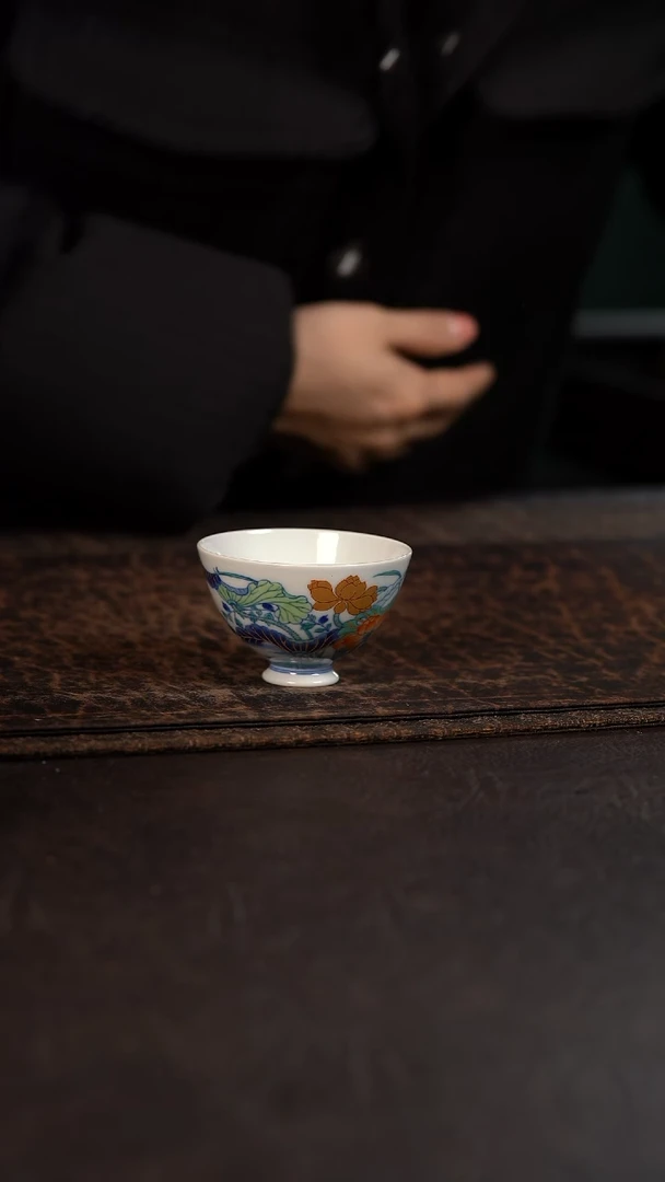 【闪购商品】杯云霞珍藏五彩盛夏满荷小鸡心杯