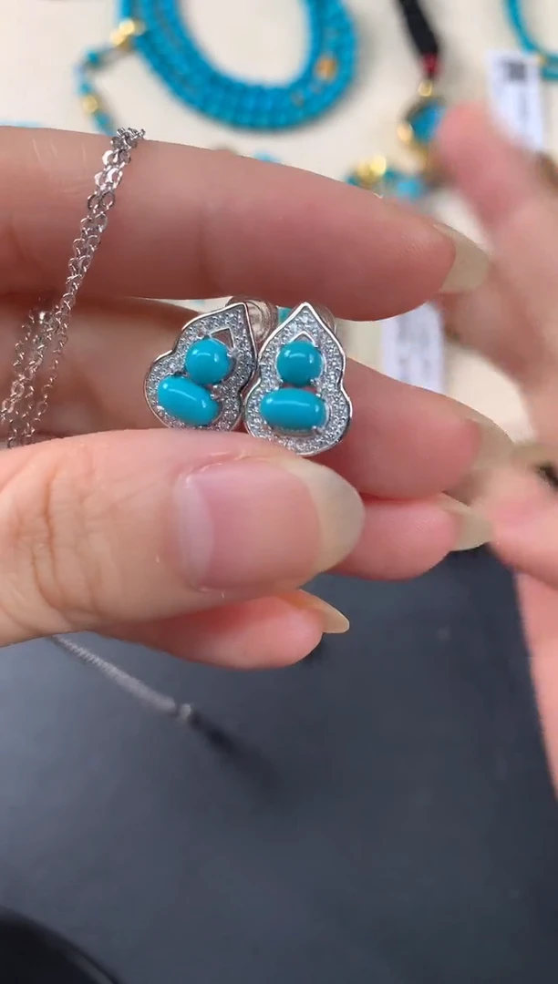 未镶嵌绿松石耳饰D10|多样性发其一288