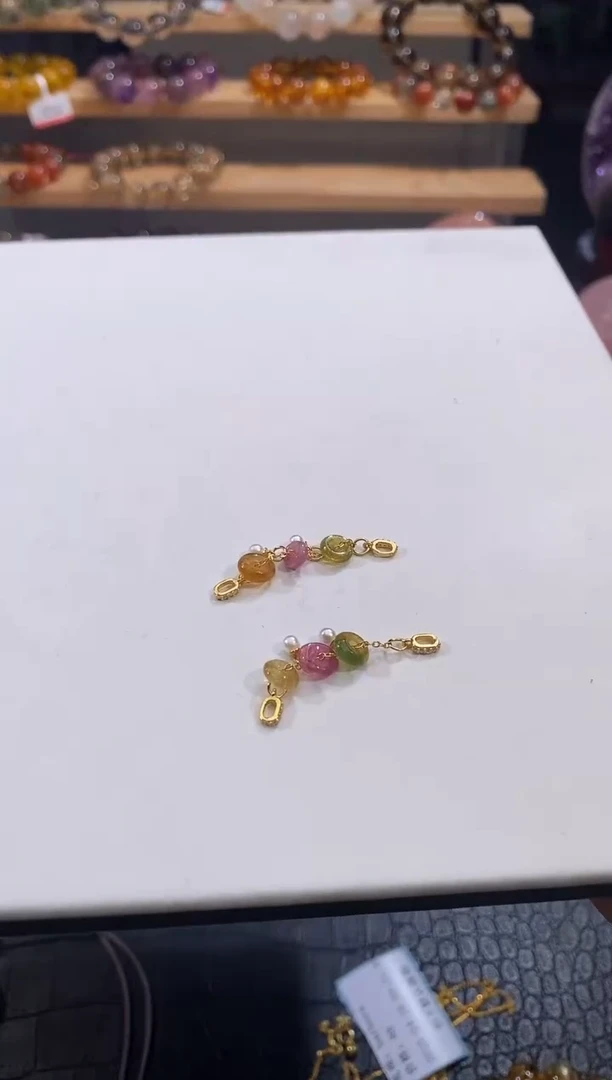 水晶手链未镶嵌多样性发一 碧玺金钱串