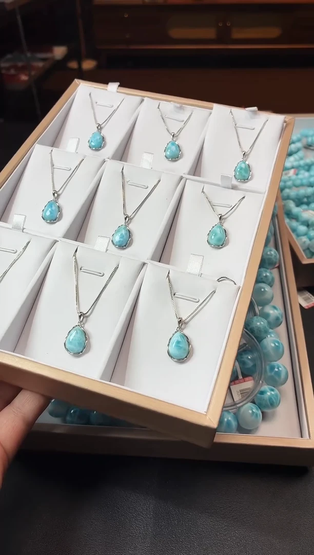 未镶嵌针钠钙石（海纹石）吊坠(不含链)4号带绿多样性发一