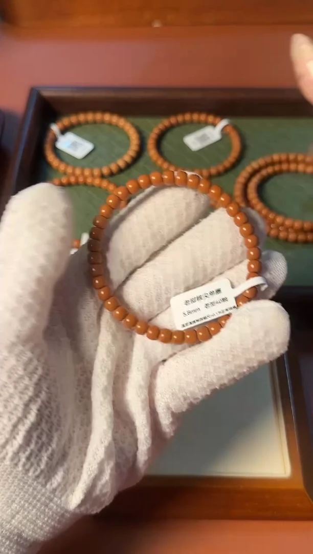 手串橄榄核5.8mm 老挝核尖单圈手串