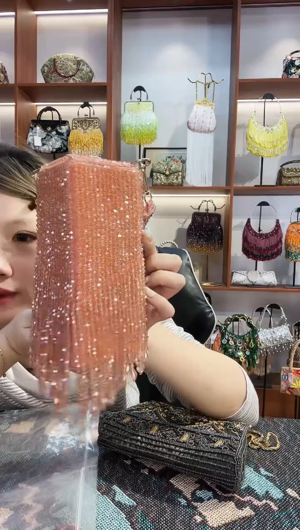 织物27号手工珠珠包包腋下斜跨包手拿包手提晚宴包
