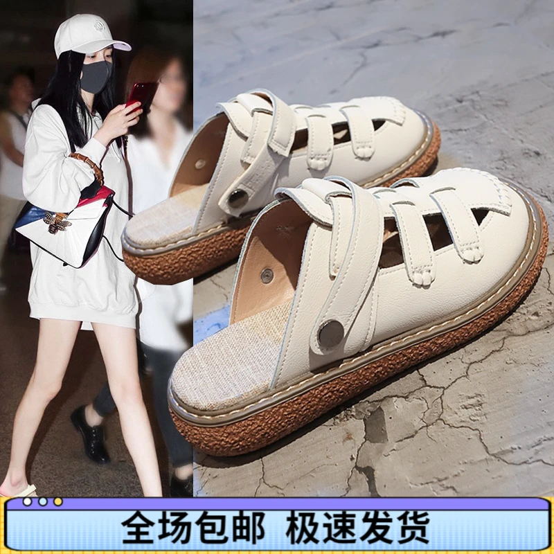 官网小c&k旗舰店2025新款包头凉鞋外穿洞洞鞋秋冬季网红女款鞋子