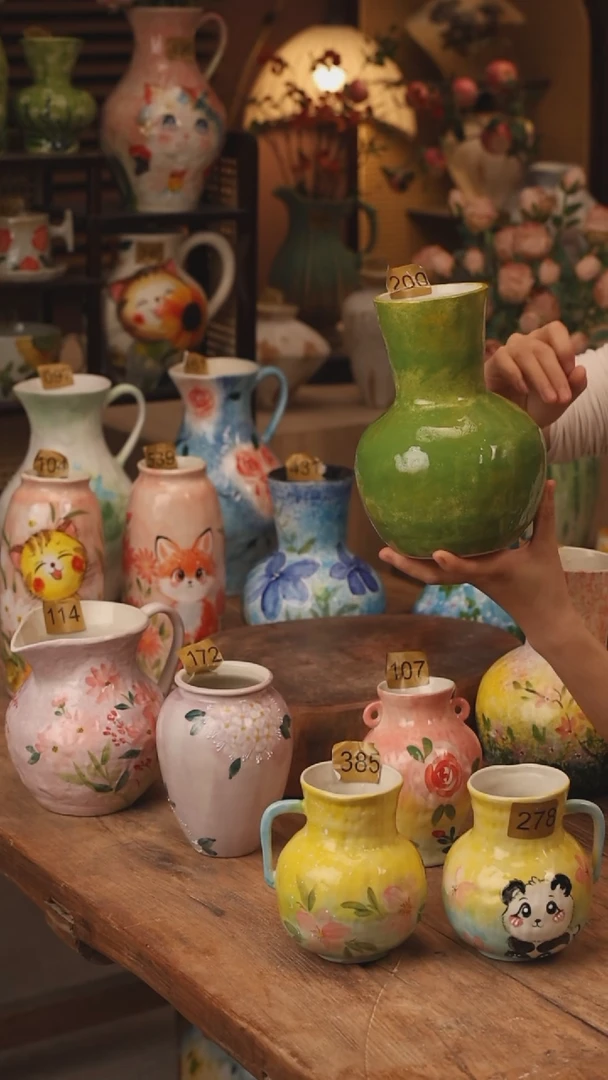 陶瓷景德镇设计师手作花器摆件侘寂风200