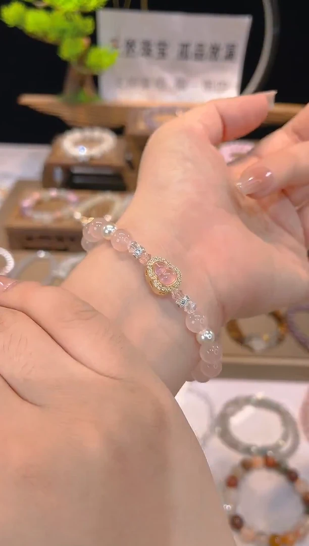 银S925镶嵌手链烟晶