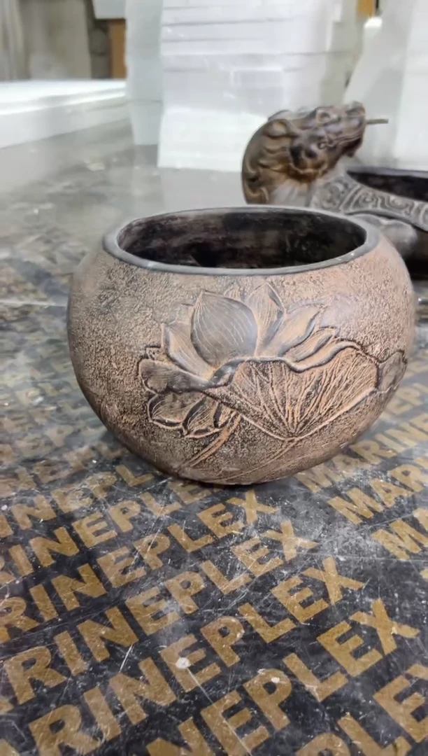 陶土【火山泥】荷缘缸