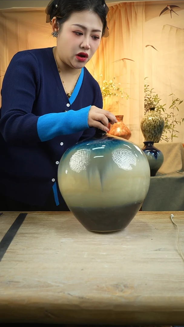 高 34口7陶瓷花瓶花器