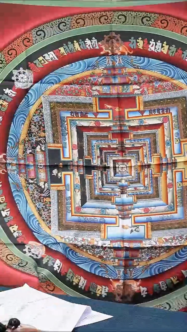 装裱画B1205GMD703（多样性发货）“曼荼罗”坛城丝巾