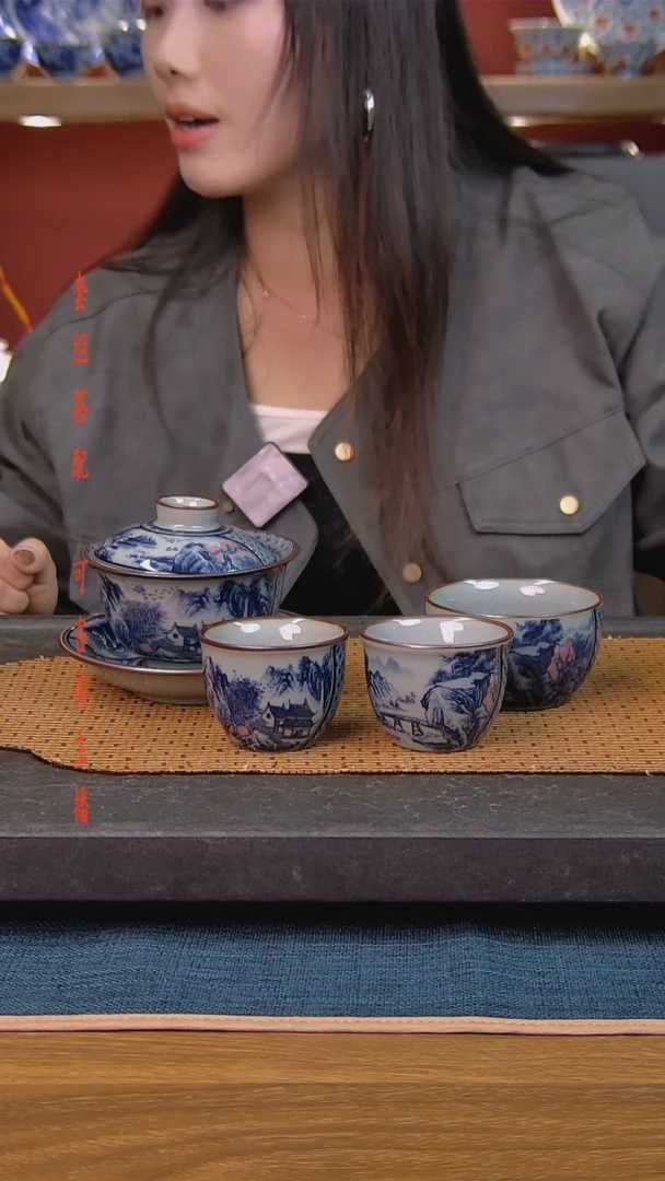 简装家用款4件套 老陶泥开片纹陶瓷茶具