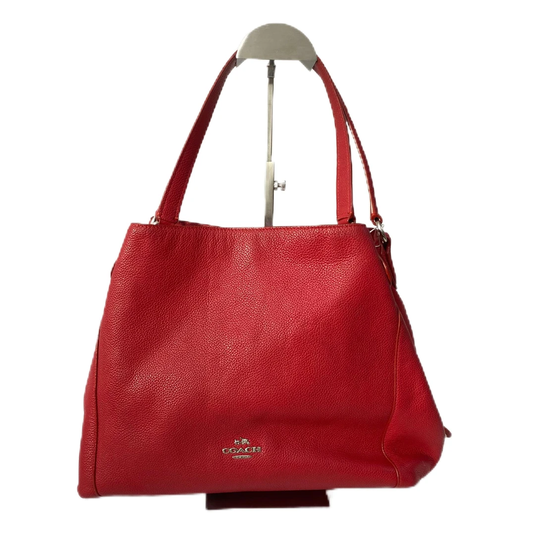 95新 COACH/蔻驰 红色全皮单肩手提包 Y-6027-B