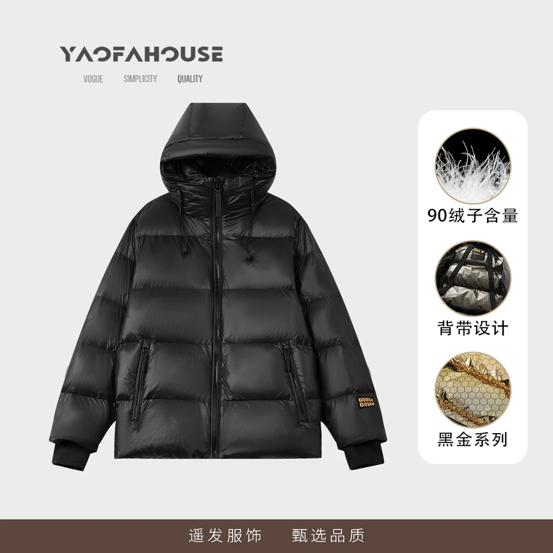 【“黑色金标”抗寒情侣鹅绒服】遥发服装冬季保暖休闲外套8251