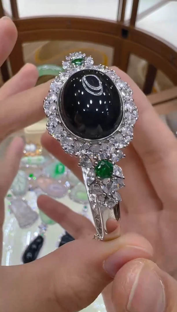 银S925镶嵌手镯翡翠多样性团购发一件