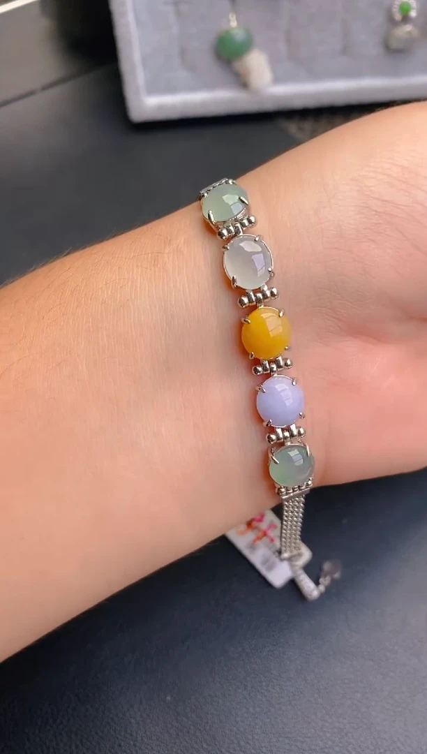 翡翠银S925镶嵌耳饰天然