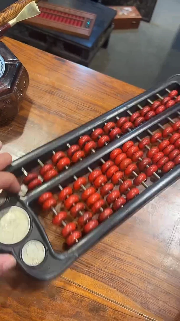 香榧木木雕款高****8算盘算盘红