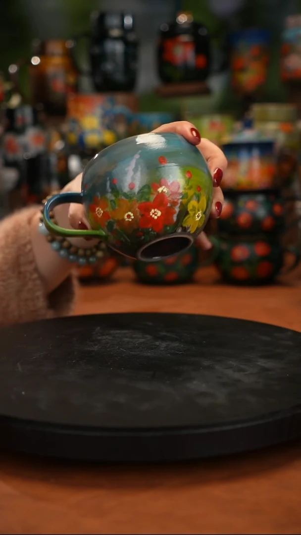 紫砂油画手绘釉下彩