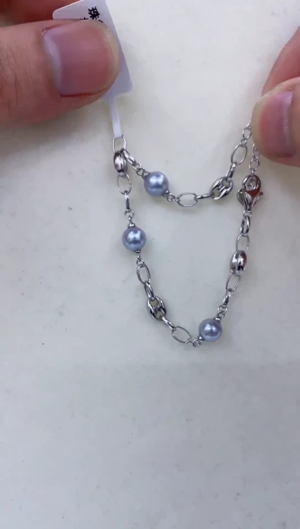 银S925镶嵌手链海水珍珠