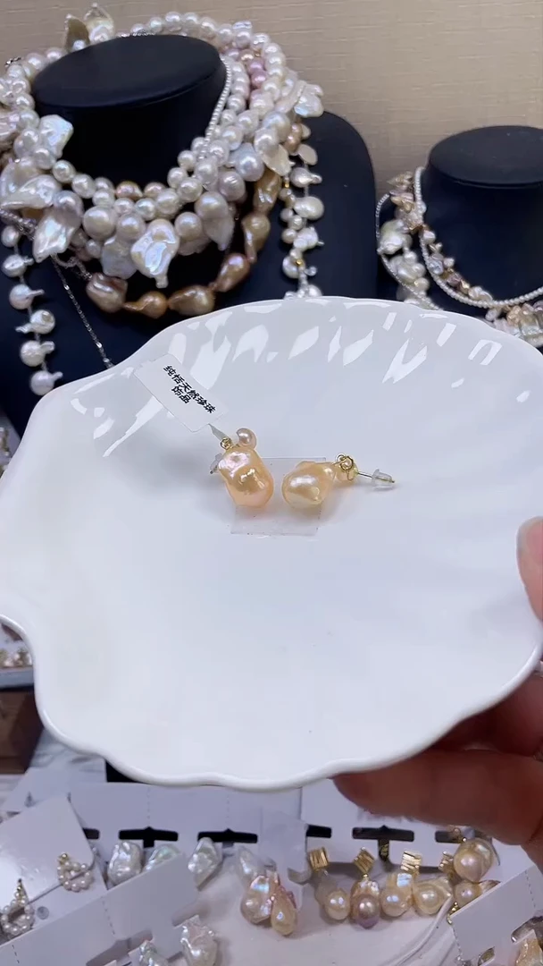 未镶嵌耳饰淡水珍珠【纯恬饰品】