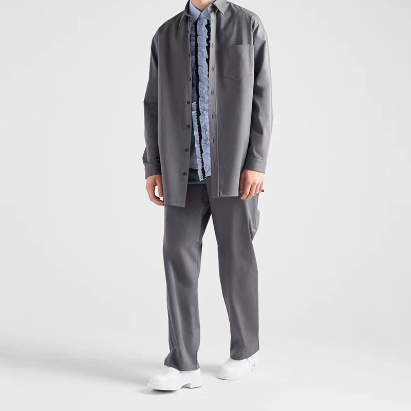 宝丫轻奢  T男式时髦商务宽松直筒休闲裤K1082