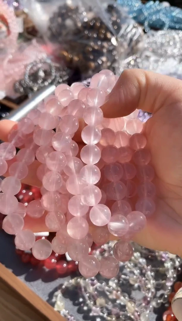 【闪购商品】芙蓉石手串未镶嵌FL粉水晶10+ 多样性发一