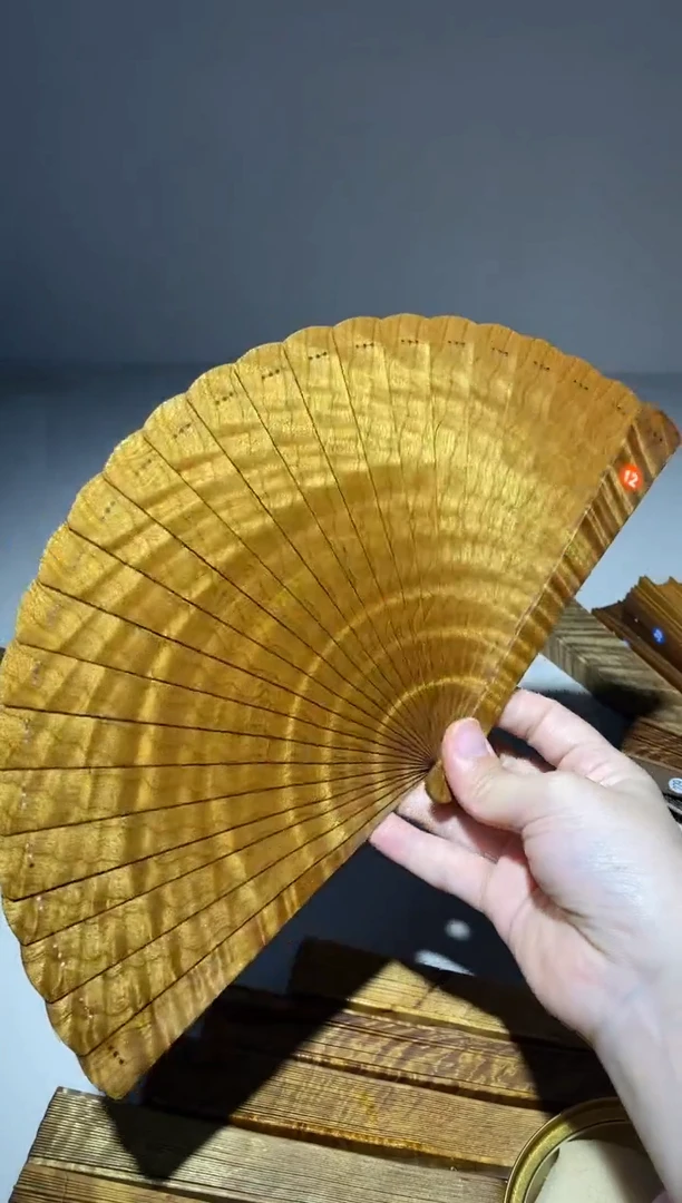 金丝楠?****?18cm金丝楠木小叶桢楠扇h12