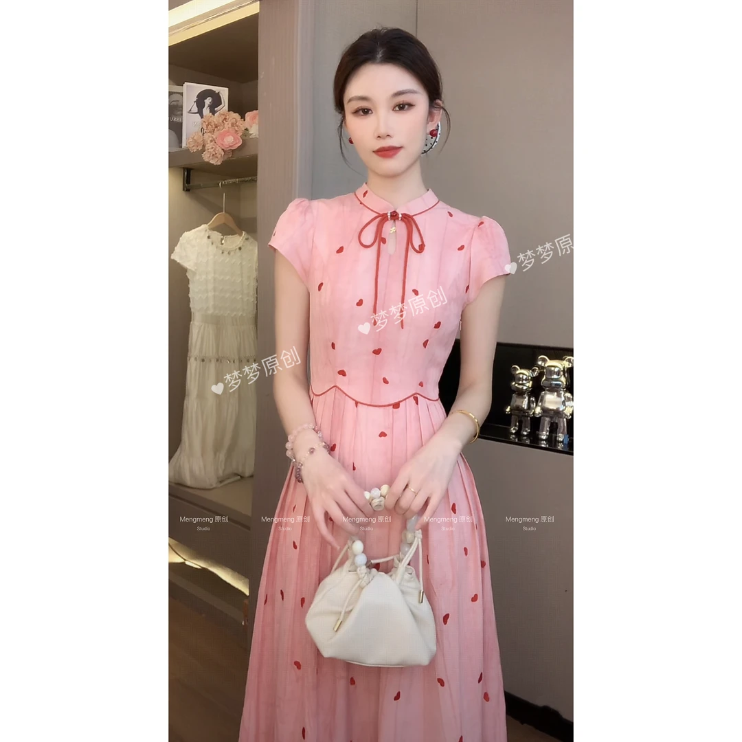 【梦梦&GERTC】络烟 夏季显瘦气质复古法式收腰连衣裙 GC252L1099