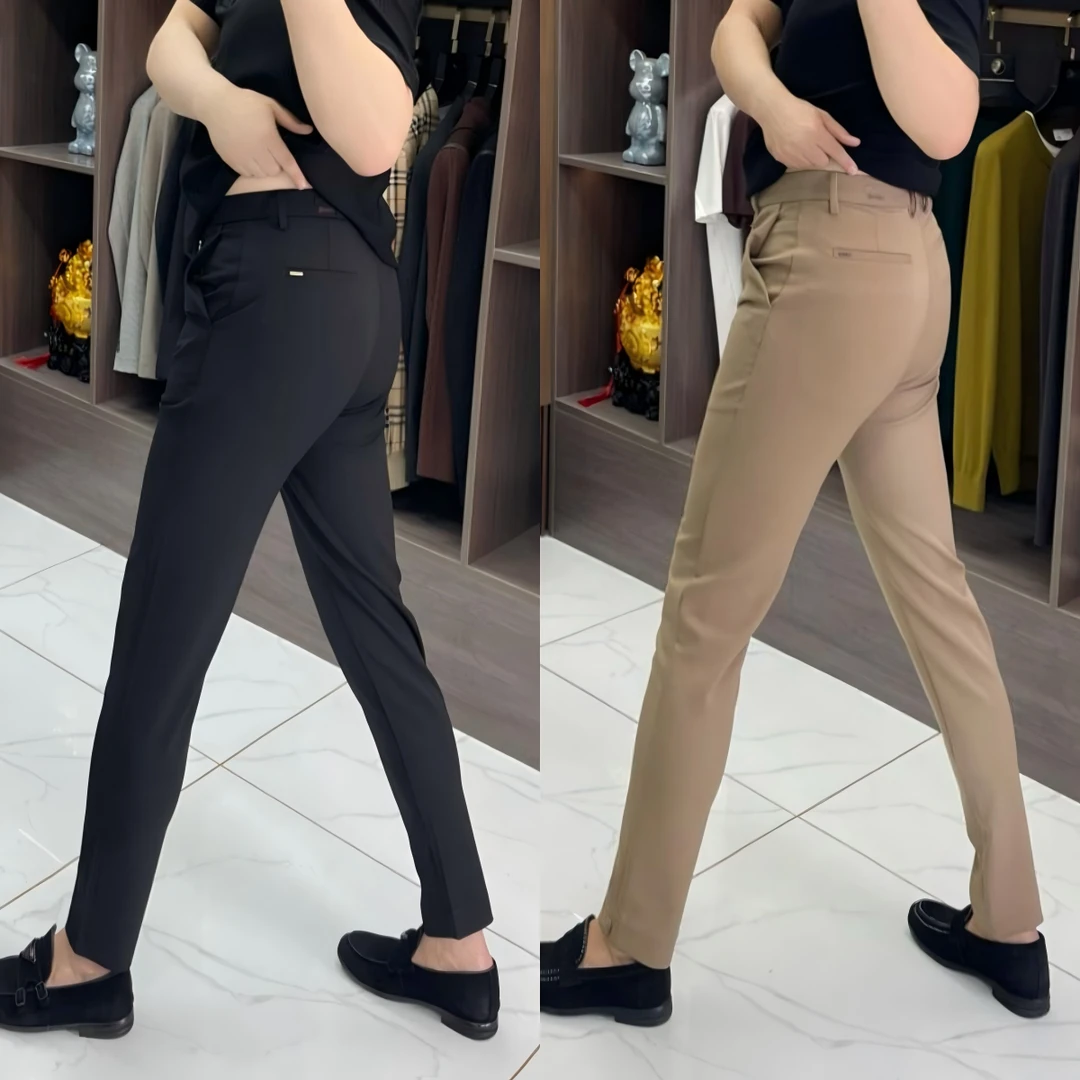 66698-1秋冬男士九分开叉小脚裤中腰修身弹力裤子时尚百搭潮流