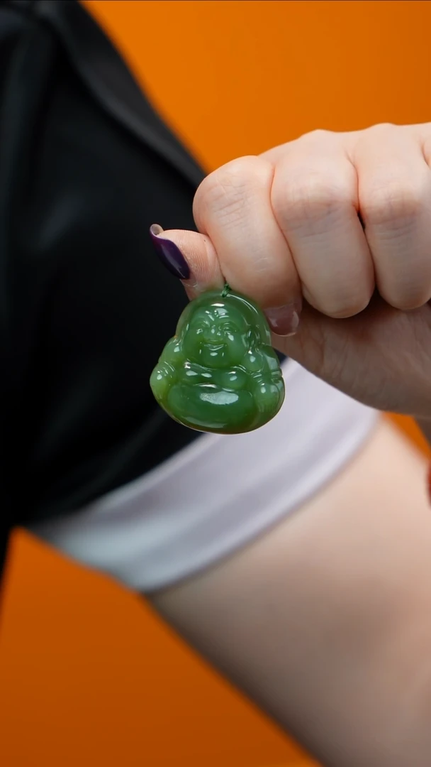 和田玉（碧玉）未镶嵌颈饰碧玉佛公 多样性发其一